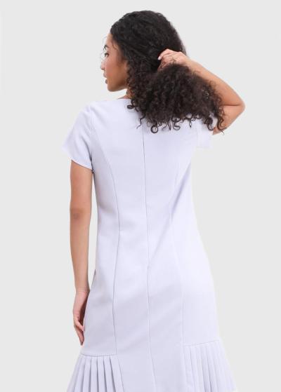 Gunesh gaiši pelēka vakarkleita ar īsām piedurknēm - back