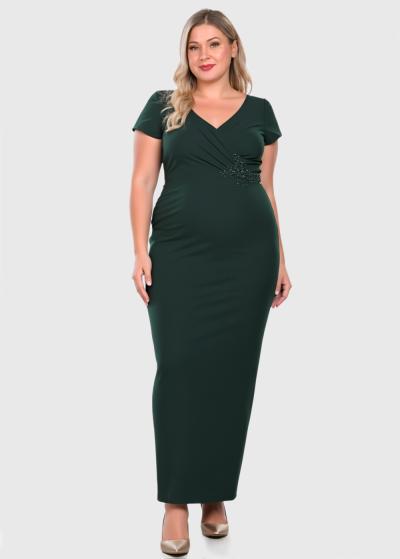 Amara zaļa gara vakarkleita - back