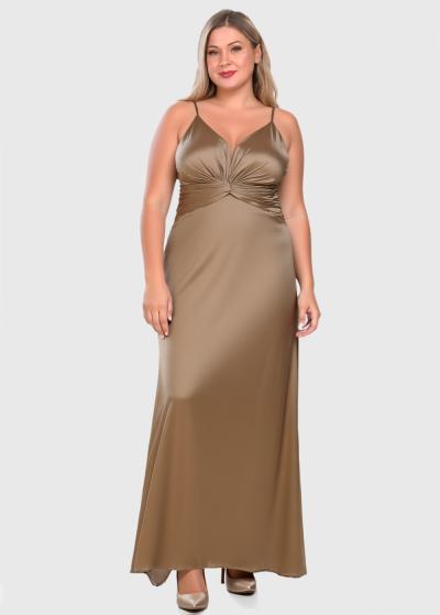 Patricia bēša gara vakarkleita - back