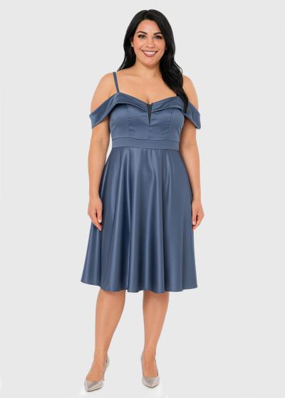 Garda gaiši zila īsa vakarkleita - back