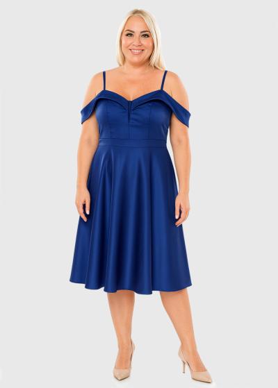 Garda tumši zila īsa vakarkleita - back