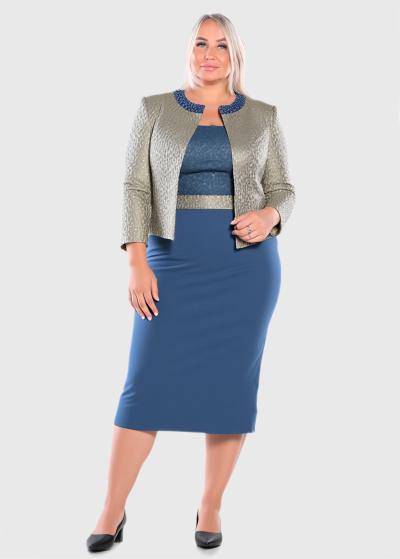 Ganga Lielo izmēru zila vakarkleita ar žaketi  - back