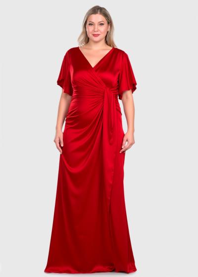 Visola Lielo izmēru sarkana gara vakarkleita - back