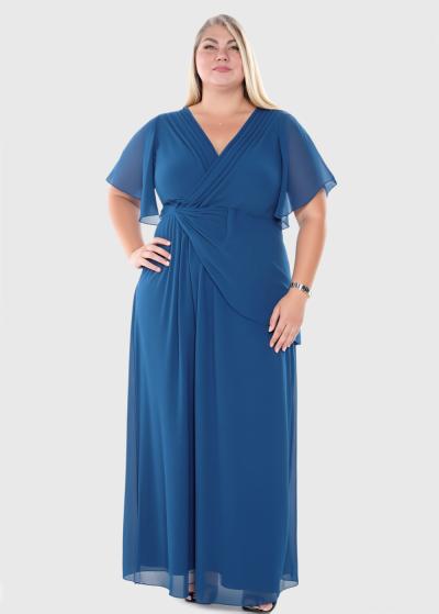 Vinga Lielo izmēru zila gara vakarkleita  - back