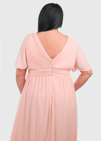 Ipek Lielo izmēru rozā gara vakarkleita ar rāvējslēdzēju - back