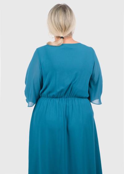 Ellis Lielo izmēru zila gara vakarkleita - back