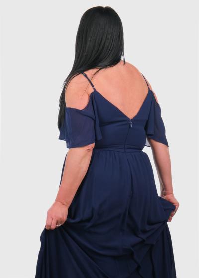 Cherry Lielo izmēru tumši zila gara vakarkleita  - back