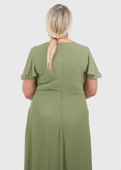 Edina Lielo izmēru zaļa gara vakarkleita ar šķēlumu - back