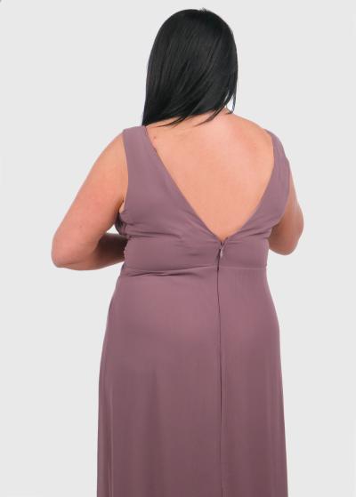 Inci Lielo izmēru tumši rozā gara vakarkleita ar šķēlumu - back