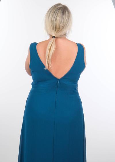 Inci Lielo izmēru zila gara vakarkleita ar šķēlumu - back