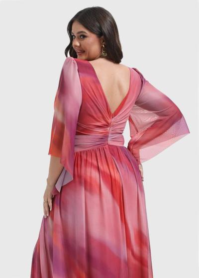 Iola Lielo izmēru gara vakarkleita ar šķēlumu - back