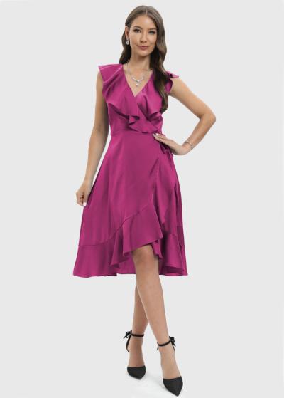 Inna rozā vakarkleita ar volānu  - back