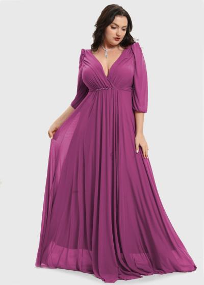 Irade Lielo izmēru tumši rozā gara vakarkleita - back