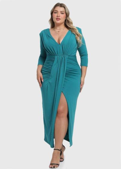 Ivica Lielo izmēru gara vakarkleita ar šķēlumu - back