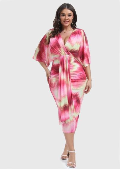 Inaya Lielo izmēru rozā vakarkleita - back