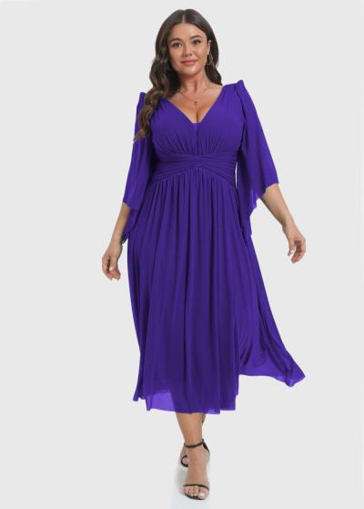 Ivanka Lielo izmēru violeta vakarkleita - back