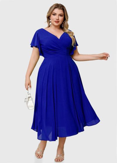 Integra Lielo izmēru zila vakarkleita ar rāvējslēdzēju - back