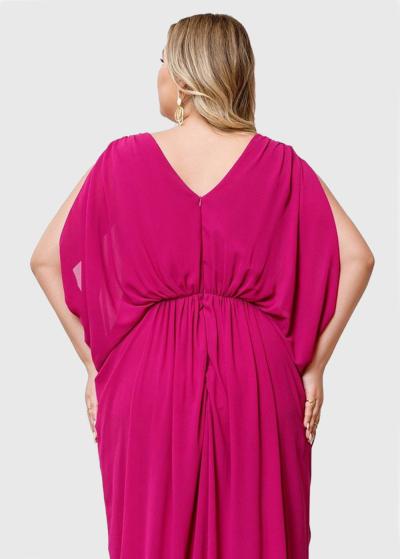 Irini Lielo izmēru rozā gara vakarkleita ar ķēdīti - back