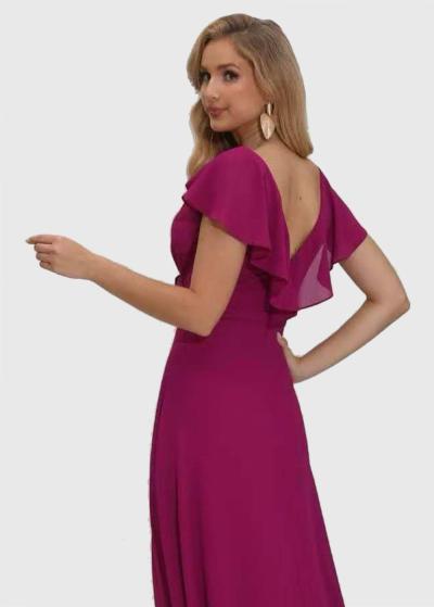 Jennet tumši rozā gara vakarkleita - back