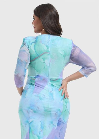 Jennifer Lielo izmēru vakarkleita ar rakstu - back