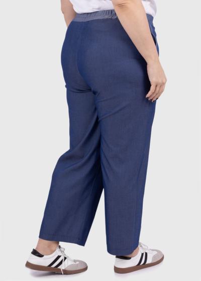 Janet Lielo izmēru zilas bikses ar augstu jostasvietu - back