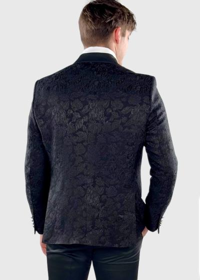 Jeremy melns pieguļošais uzvalks ar rakstu  - back