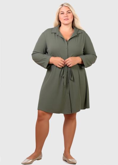 Kerry Lielo izmēru haki tunika ar jostu  - back