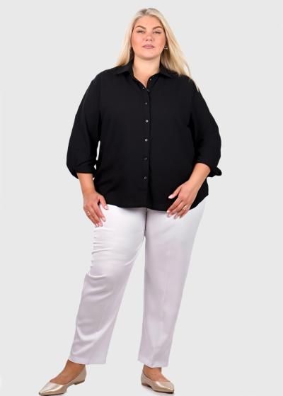 Kubra Lielo izmēru melna blūze ar pogām - back