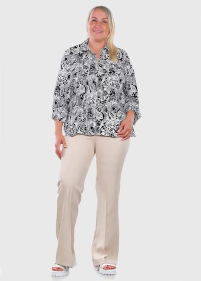 Kira Lielo izmēru melna blūze ar rakstu - back