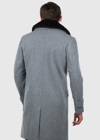 Orfeo pelēks mētelis ar kabatām - back