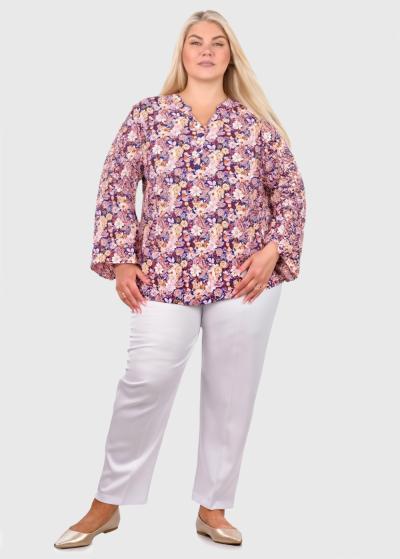 Kaylin Lielo izmēru blūze ar ziedu rakstu  - back