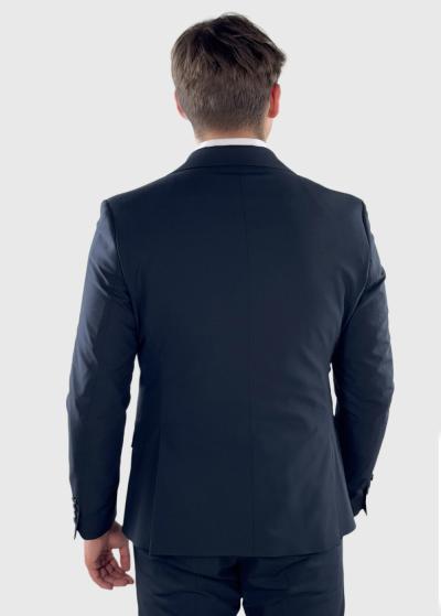 Darian tumši zils pieguļošais uzvalks ar vilnu - back