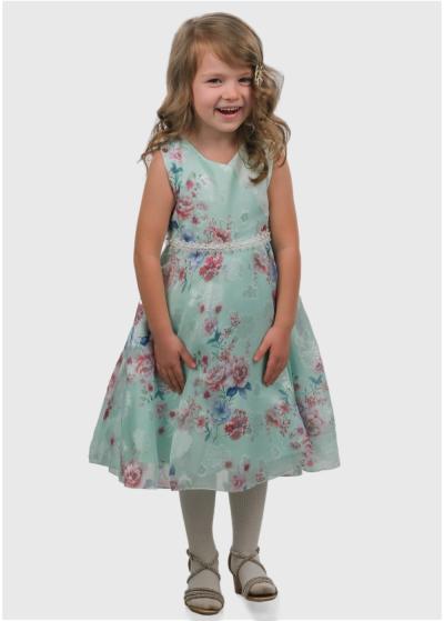 Kumi gaiši zila kleita ar rakstu  - back