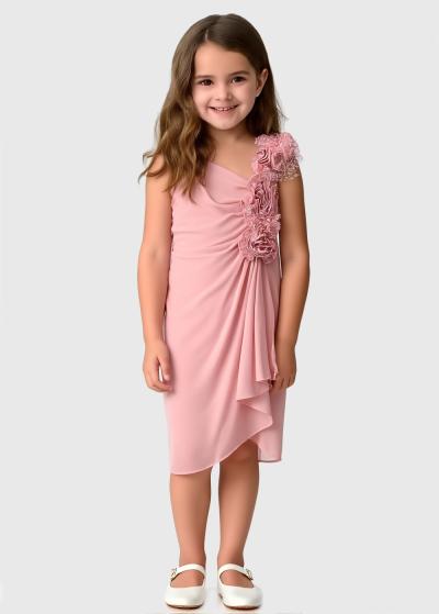 Korra rozā kleita ar dekoratīvu topu  - back