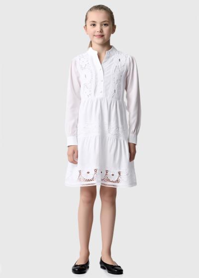 Korra balta kleita ar mežģīņu detaļām - back