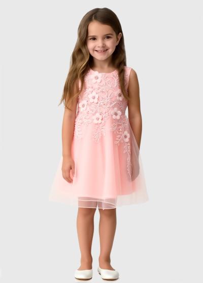 Keito rozā kleita ar dekoratīvu topu  - back