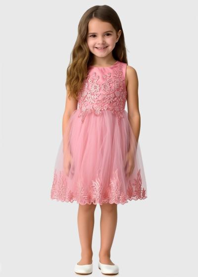 Kitо rozā kleita ar dekoratīvu topu  - back