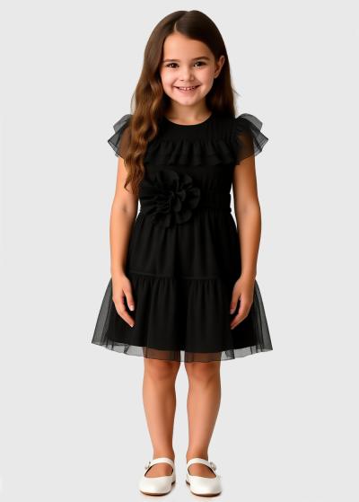 Katinka melna kleita ar jostu  - back