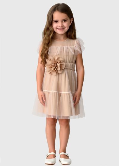 Katinka bēša kleita ar jostu  - back