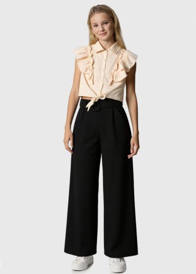 Lumina bēša blūze ar volānu  - back