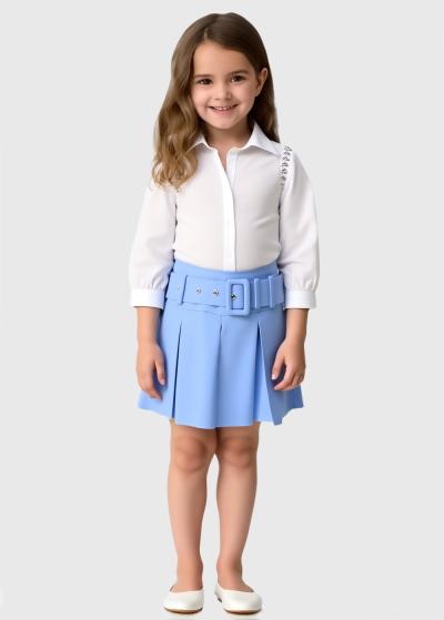 Leyla balta blūze ar akmeņiem - back