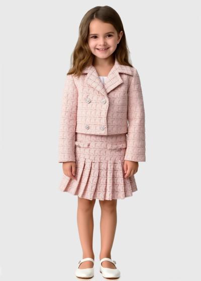 Luana rozā kostīms ar svārku - back