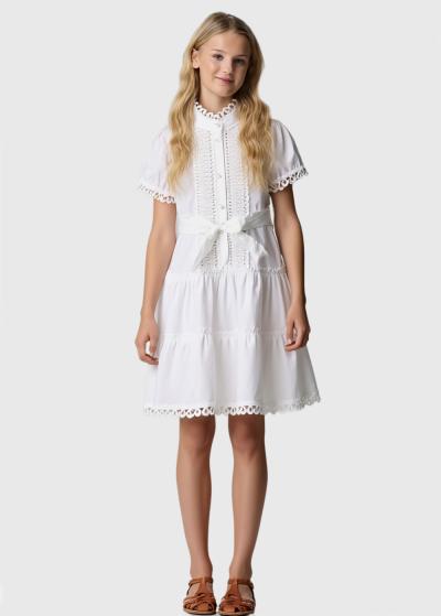 Kantana balta kleita ar mežģīņu detaļām - back