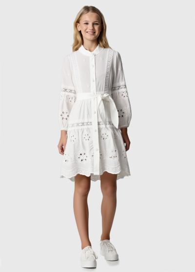 Vittoria balta kleita ar garām piedurknēm - back