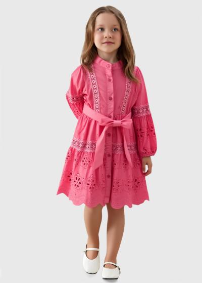 Vittoria rozā kleita ar garām piedurknēm - back