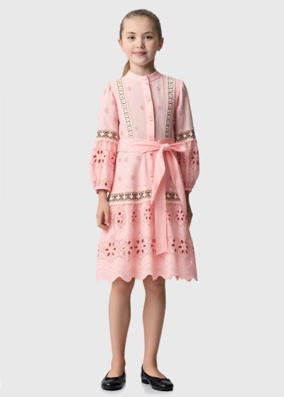 Vittoria gaiši rozā kleita ar garām piedurknēm - back