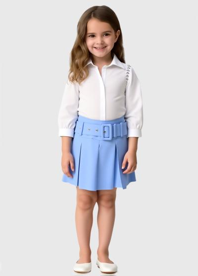 Villette gaiši zili svārki ar ieloci - back