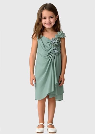 Korra zaļa kleita ar dekoratīvu topu  - back