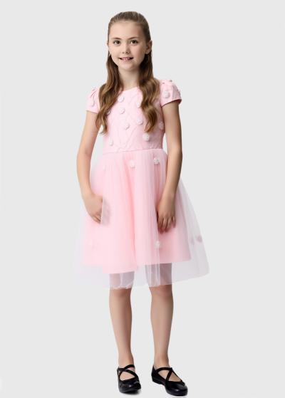 Lesta rozā kleita ar dekoratīvu topu  - back