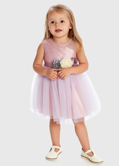 Leila rozā kleita ar jostu  - back